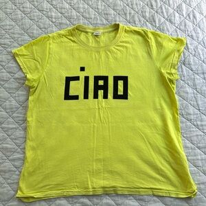 Clare V neon yellow t-shirt